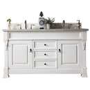 James Martin Brookfield 60" Bright White Double Vanity with 3 cm Carrara Marble Top 147-V60D-BW-3CAR