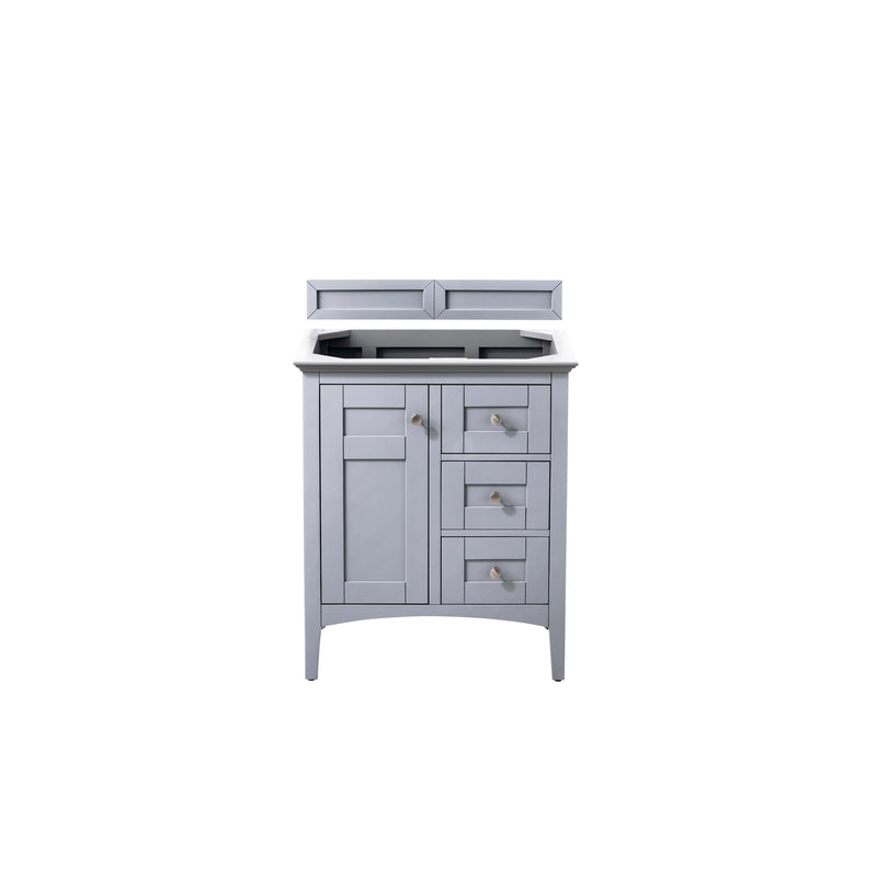 James Martin Palisades 30" Single Vanity Silver Gray with 3 cm Eternal Jasmine Pearl Quartz Top 527-V30-SL-3EJP