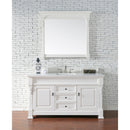 James Martin Brookfield 60" Bright White Single Vanity with 3 cm Classic White Quartz Top 147-V60S-BW-3CLW
