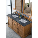 James Martin Savannah 60" Double Vanity Cabinet Driftwood with 3 cm Charcoal Soapstone Quartz Top 238-104-5611-3CSP