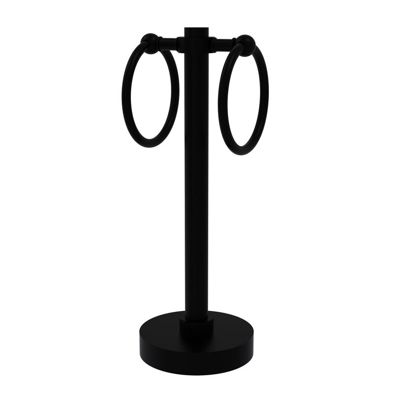 Allied Brass Vanity Top 2 Towel Ring Guest Towel Holder 953-BKM