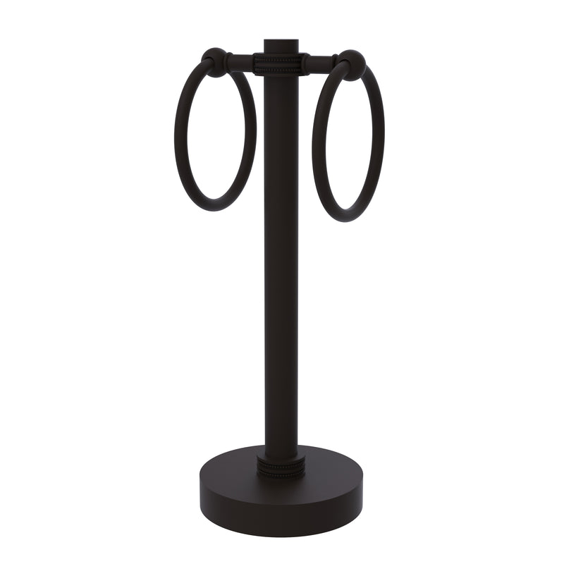 Allied Brass Vanity Top 2 Towel Ring Guest Towel Holder with Dotted Accents 953D-ORB