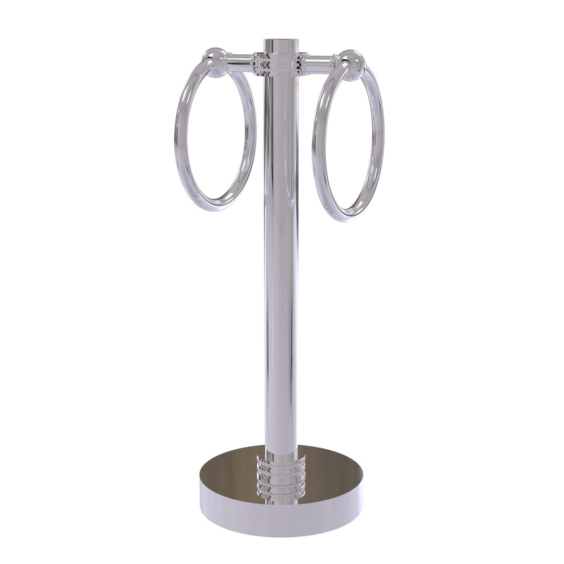 Allied Brass Vanity Top 2 Towel Ring Guest Towel Holder with Dotted Accents 953D-PC
