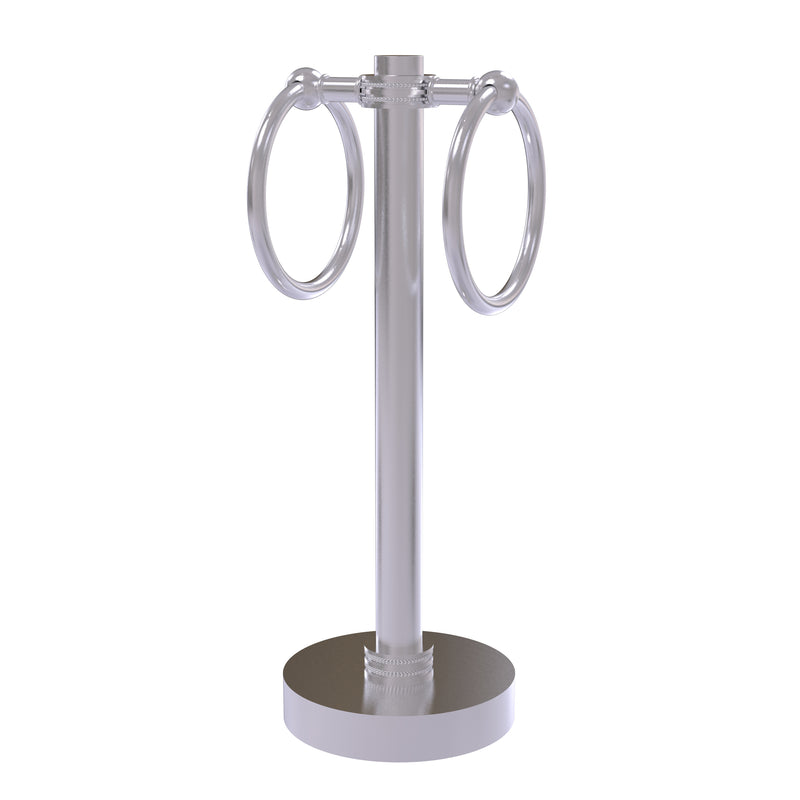 Allied Brass Vanity Top 2 Towel Ring Guest Towel Holder with Dotted Accents 953D-SCH