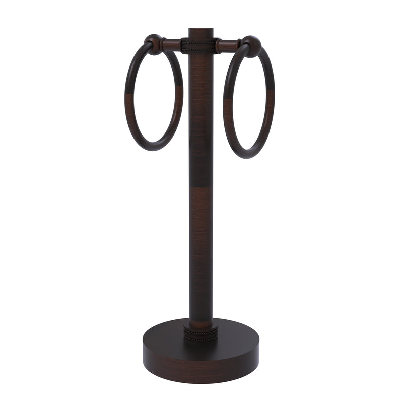 Allied Brass Vanity Top 2 Towel Ring Guest Towel Holder with Dotted Accents 953D-VB