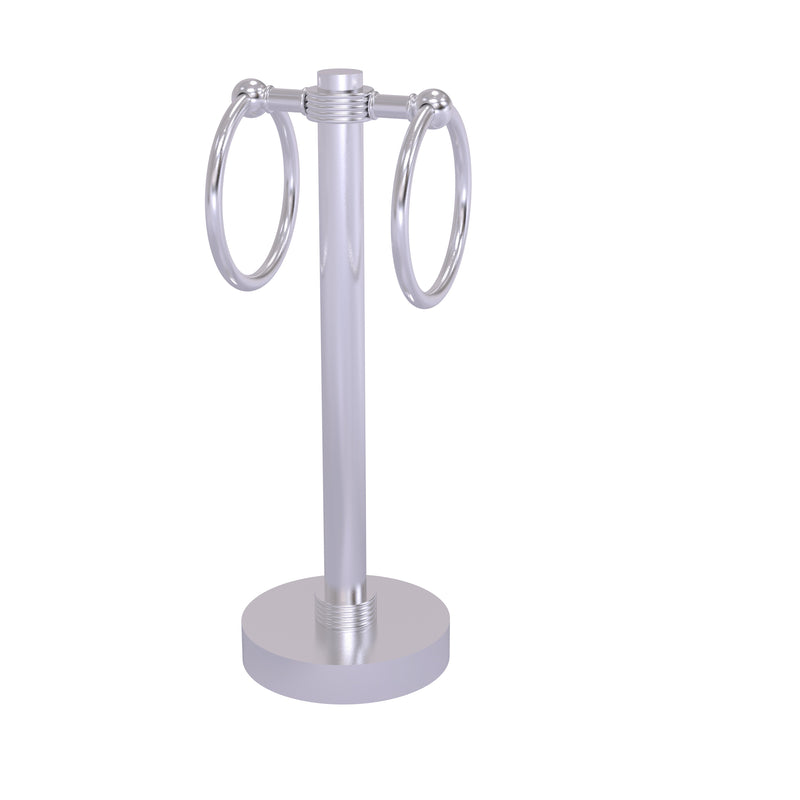Allied Brass Vanity Top 2 Towel Ring Guest Towel Holder with Groovy Accents 953G-SCH