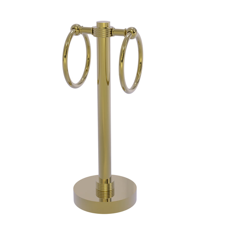 Allied Brass Vanity Top 2 Towel Ring Guest Towel Holder with Groovy Accents 953G-UNL