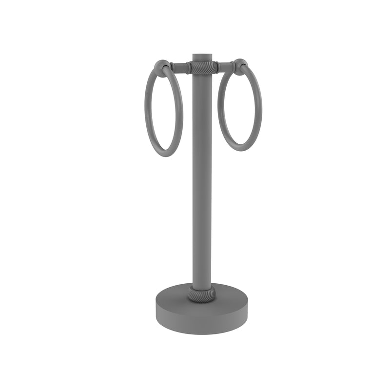 Allied Brass Vanity Top 2 Towel Ring Guest Towel Holder with Twisted Accents 953T-GYM