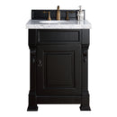 James Martin Brookfield 26" Antique Black Single Vanity with 3 cm Arctic Fall Solid Surface Top 147-114-V26-AQB-3AF