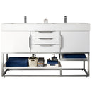 James Martin Columbia 59" Double Vanity Glossy White with Glossy White Composite Top 388-V59D-GW-BN-GW