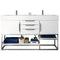 James Martin Columbia 59" Double Vanity Glossy White with Glossy White Composite Top 388-V59D-GW-BN-GW