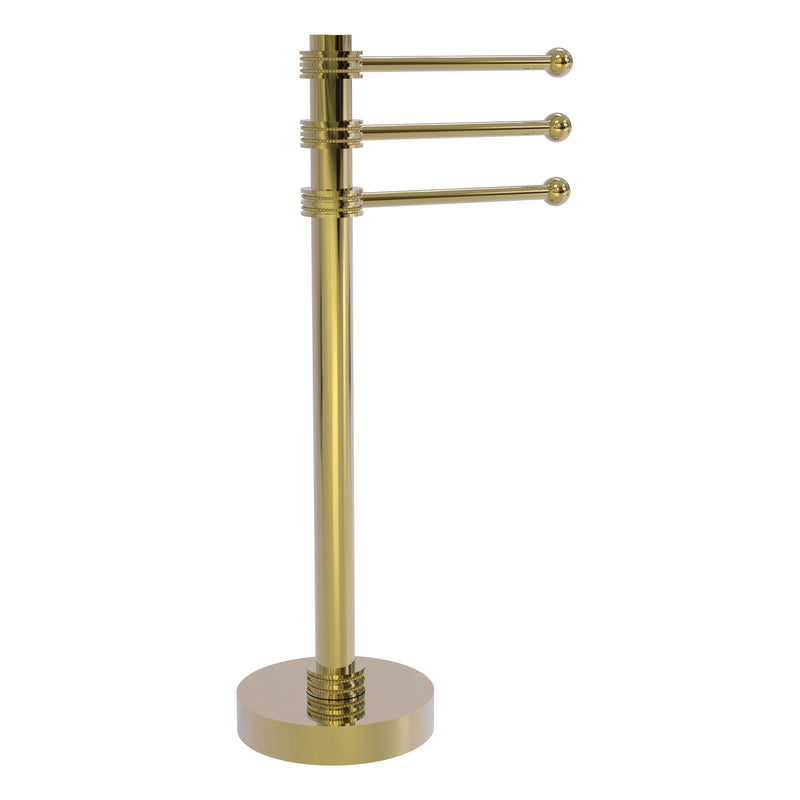 Allied Brass Vanity Top 3 Swing Arm Guest Towel Holder with Dotted Accents 973D-UNL