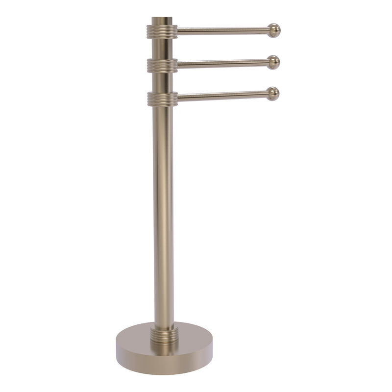 Allied Brass Vanity Top 3 Swing Arm Guest Towel Holder with Groovy Accents 973G-PEW