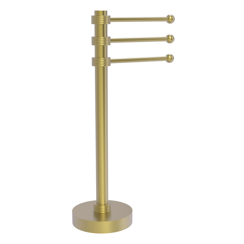 Allied Brass Vanity Top 3 Swing Arm Guest Towel Holder with Groovy Accents 973G-SBR