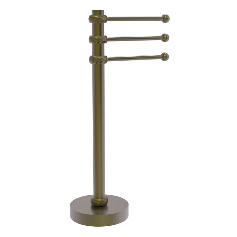 Allied Brass Vanity Top 3 Swing Arm Guest Towel Holder with Twisted Accents 973T-ABR