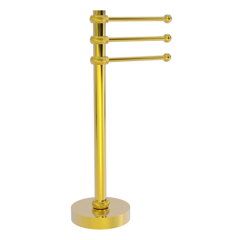 Allied Brass Vanity Top 3 Swing Arm Guest Towel Holder with Twisted Accents 973T-PB