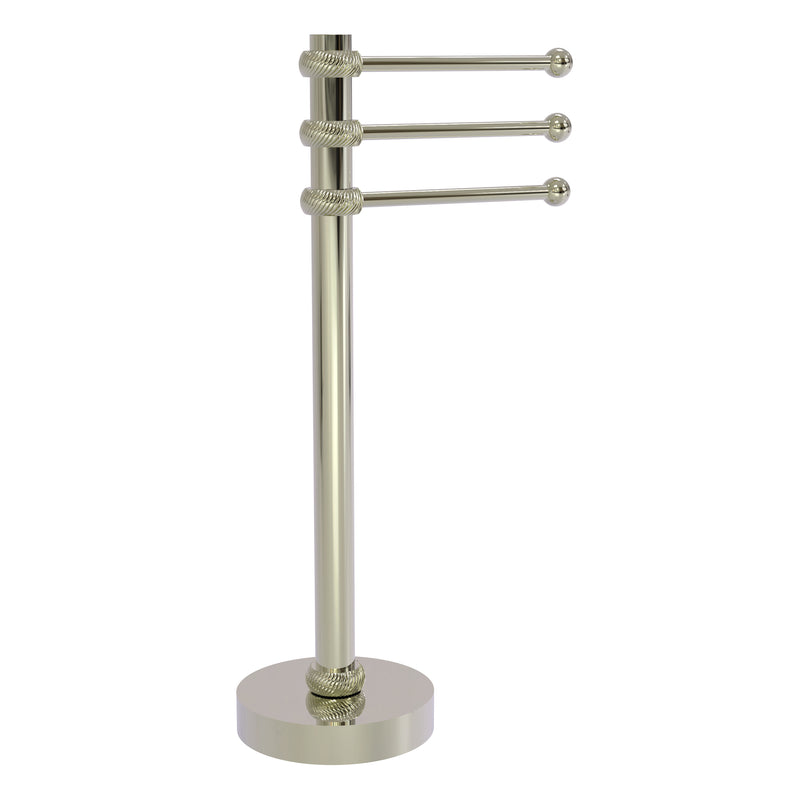 Allied Brass Vanity Top 3 Swing Arm Guest Towel Holder with Twisted Accents 973T-PNI