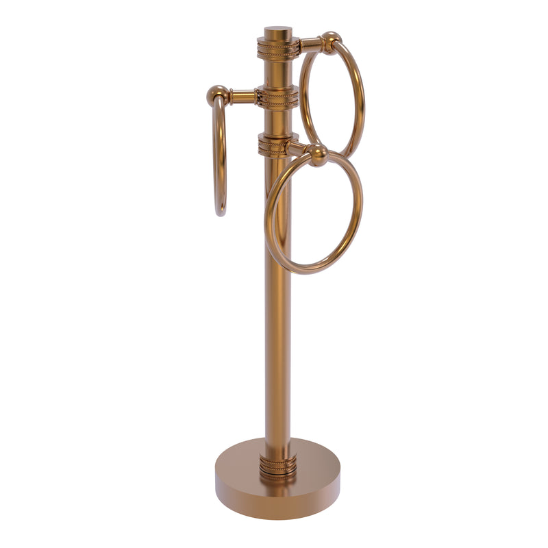 Allied Brass Vanity Top 3 Towel Ring Guest Towel Holder with Dotted Accents 983D-BBR