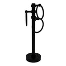 Allied Brass Vanity Top 3 Towel Ring Guest Towel Holder with Dotted Accents 983D-BKM