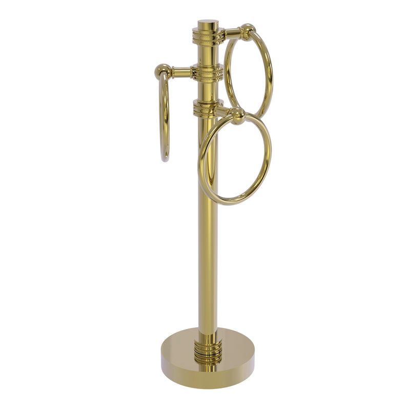 Allied Brass Vanity Top 3 Towel Ring Guest Towel Holder with Dotted Accents 983D-UNL