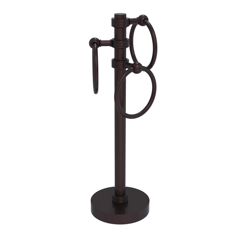 Allied Brass Vanity Top 3 Towel Ring Guest Towel Holder with Groovy Accents 983G-ABZ
