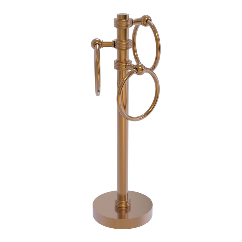 Allied Brass Vanity Top 3 Towel Ring Guest Towel Holder with Groovy Accents 983G-BBR