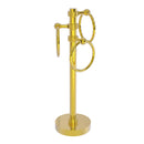 Allied Brass Vanity Top 3 Towel Ring Guest Towel Holder with Groovy Accents 983G-PB