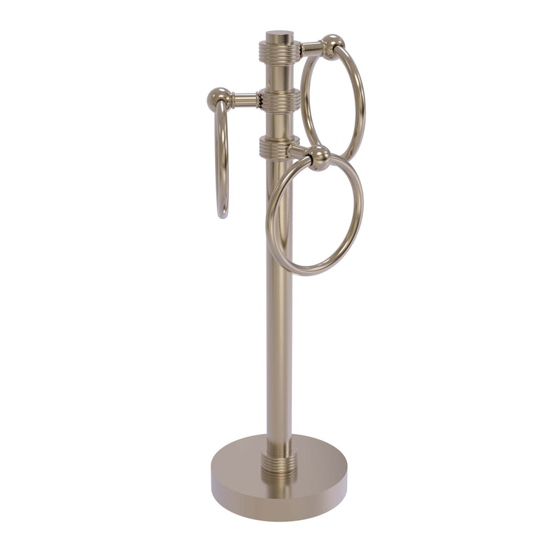 Allied Brass Vanity Top 3 Towel Ring Guest Towel Holder with Groovy Accents 983G-PEW