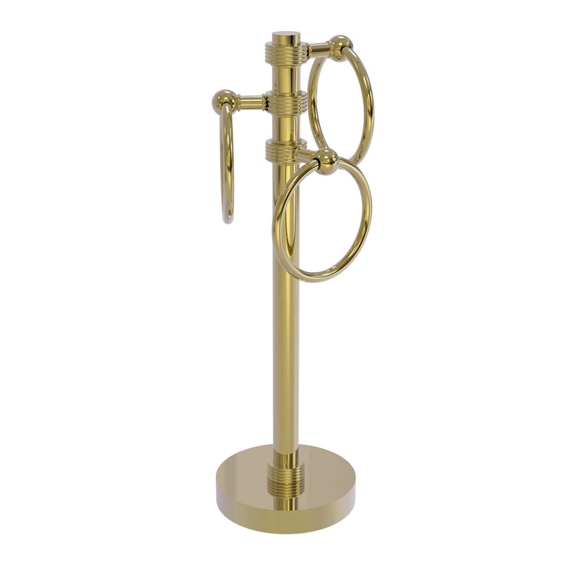 Allied Brass Vanity Top 3 Towel Ring Guest Towel Holder with Groovy Accents 983G-UNL