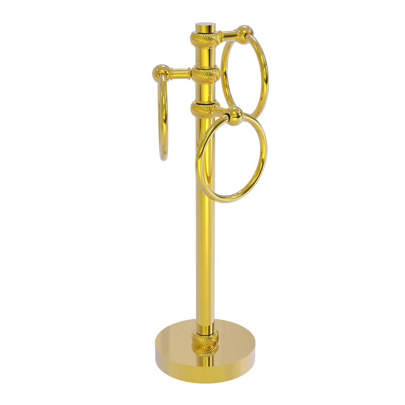Allied Brass Vanity Top 3 Towel Ring Guest Towel Holder with Twisted Accents 983T-PB