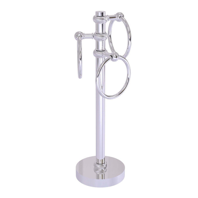 Allied Brass Vanity Top 3 Towel Ring Guest Towel Holder with Twisted Accents 983T-PC