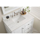 James Martin De Soto 36" Single Vanity Bright White with 3 cm Arctic Fall Solid Surface Top 825-V36-BW-3AF