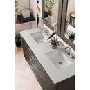 James Martin Metropolitan 60" Double Vanity Silver Oak with 3 cm Eternal Jasmine Pearl Quartz Top 850-V60D-SOK-3EJP