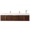 James Martin Mercer Island 72" Double Vanity Coffee Oak Radiant Gold with Glossy White Composite Top 389-V72D-CFO-G-GW