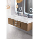 James Martin Mercer Island 59" Double Vanity Latte Oak with Glossy White Composite Top 389-V59D-LTO-A-GW