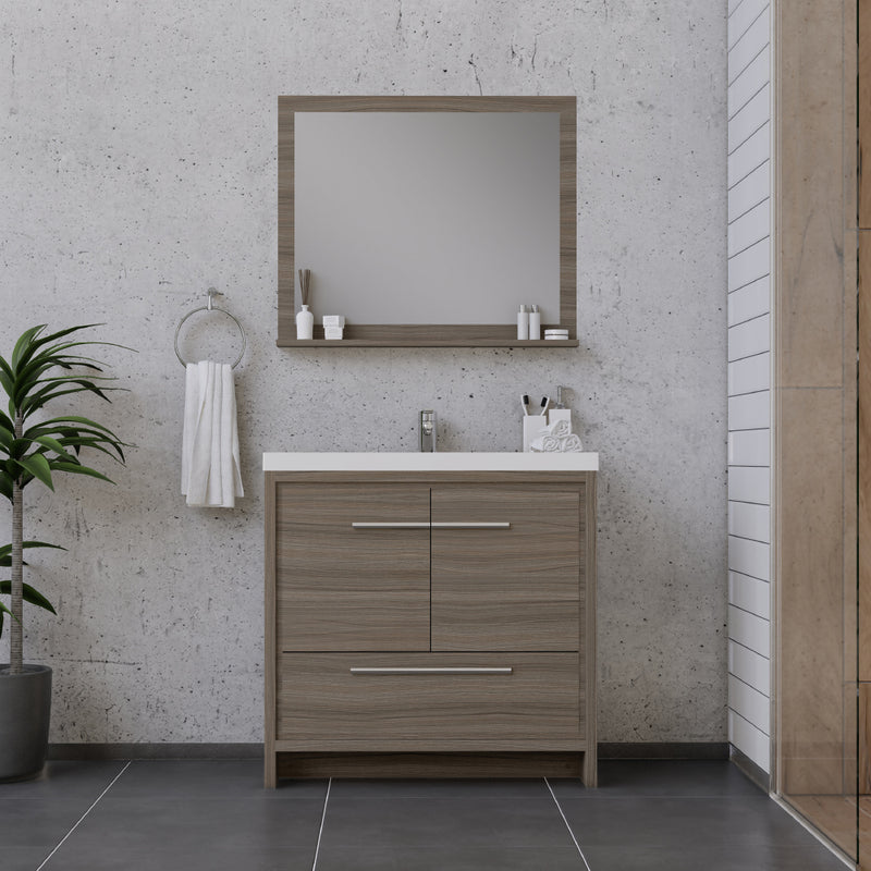 Alya Bath Sortino 36" Modern Bathroom Vanity Gray AB-MD636-G