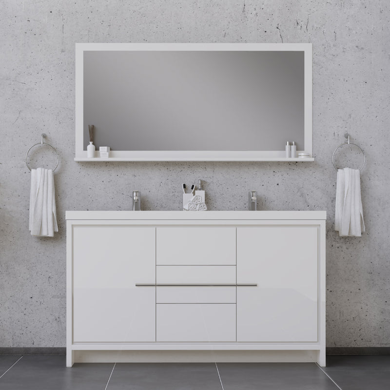 Alya Bath Sortino 60 Double" Modern Bathroom Vanity White AB-MD660D-W