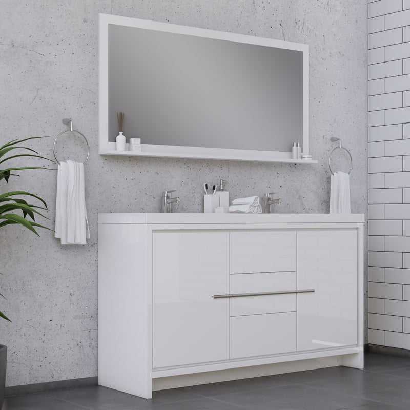 Alya Bath Sortino 60 Double" Modern Bathroom Vanity White AB-MD660D-W