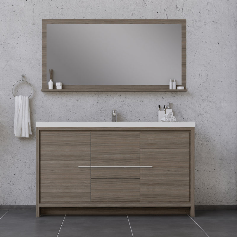 Alya Bath Sortino 60 Single" Modern Bathroom Vanity Gray AB-MD660S-G