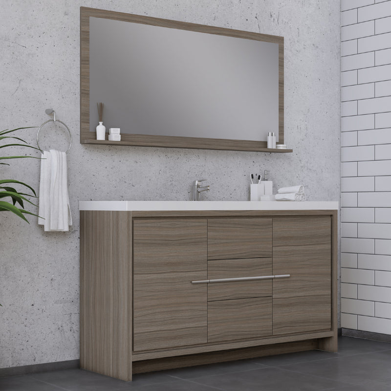 Alya Bath Sortino 60 Single" Modern Bathroom Vanity Gray AB-MD660S-G