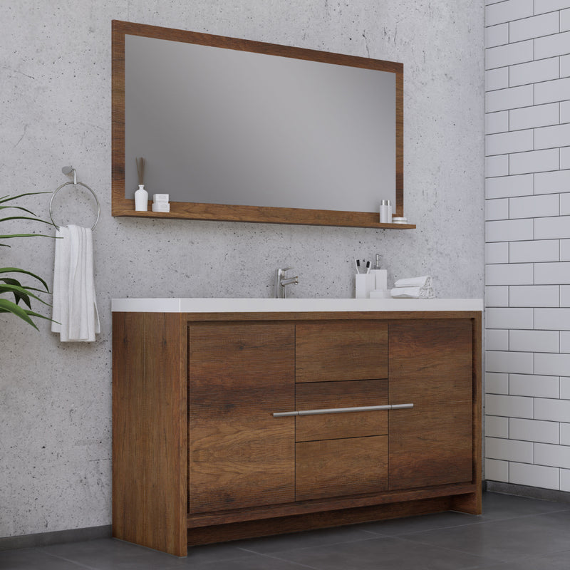 Alya Bath Sortino 60 Single" Modern Bathroom Vanity Rosewood AB-MD660S-RW