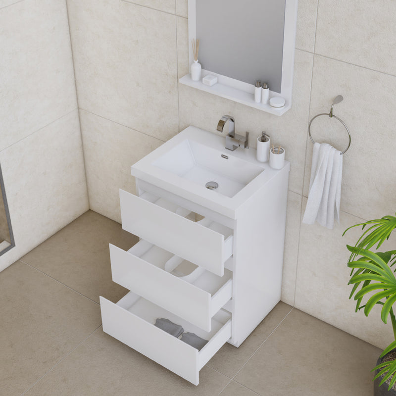 Alya Bath Paterno 24" Modern Freestanding Bathroom Vanity White AB-MOA24-W