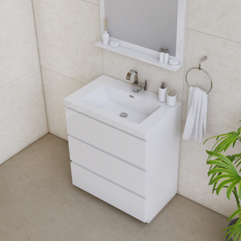 Alya Bath Paterno 30" Modern Freestanding Bathroom Vanity White AB-MOA30-W