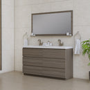 Alya Bath Paterno 60" Double Modern Freestanding Bathroom Vanity Gray AB-MOA60D-G