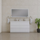 Alya Bath Paterno 60" Double Modern Freestanding Bathroom Vanity White AB-MOA60D-W