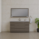 Alya Bath Paterno 60" Single Modern Freestanding Bathroom Vanity Gray AB-MOA60S-G