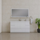Alya Bath Paterno 60" Single Modern Freestanding Bathroom Vanity White AB-MOA60S-W