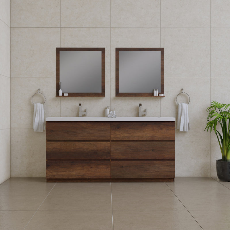 Alya Bath Paterno 72" Modern Freestanding Bathroom Vanity Rosewood AB-MOA72D-RW