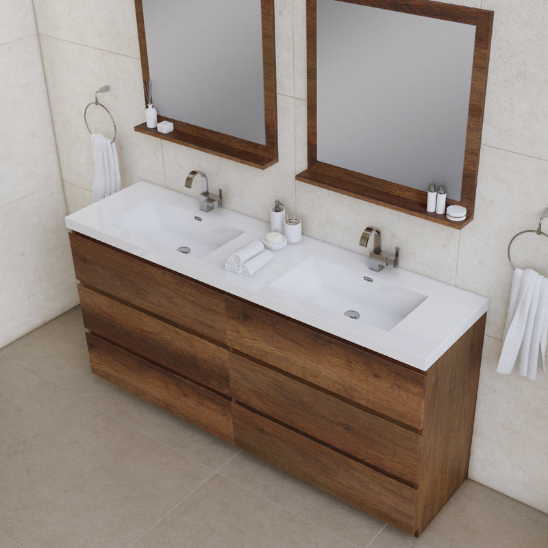 Alya Bath Paterno 72" Modern Freestanding Bathroom Vanity Rosewood AB-MOA72D-RW