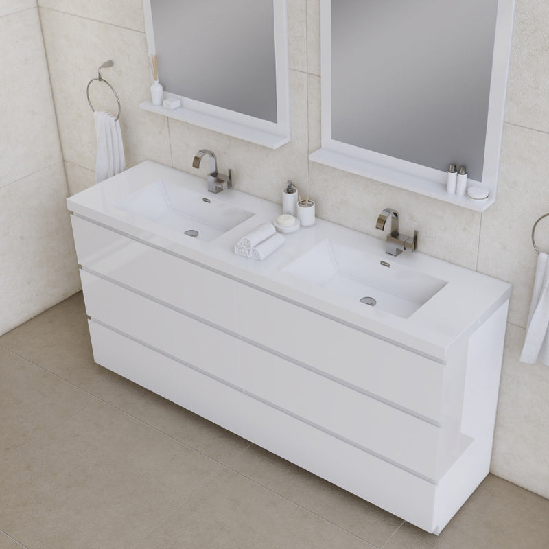 Alya Bath Paterno 72" Modern Freestanding Bathroom Vanity White AB-MOA72D-W